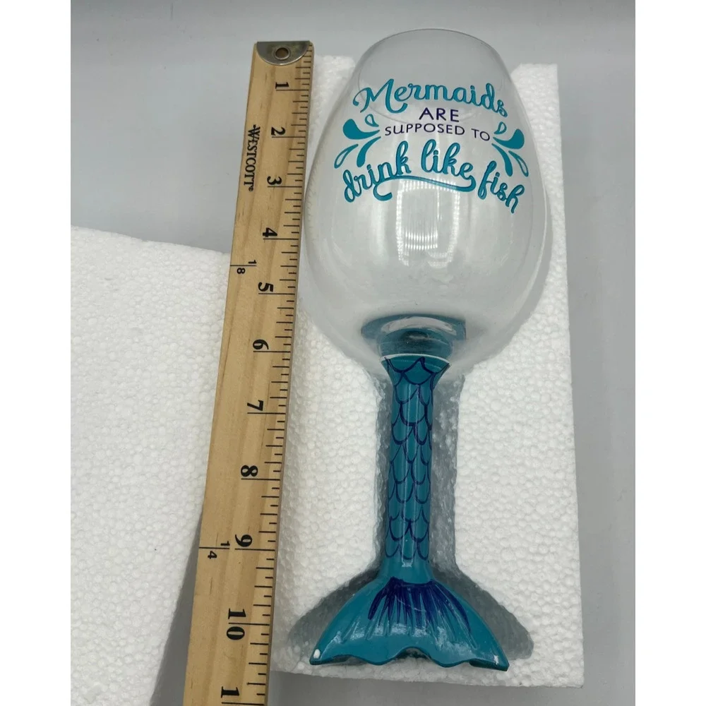 BigMouth Mermaid Tail XL Wine Glass Holds Full Bottle Novelty Stemware Gift Box