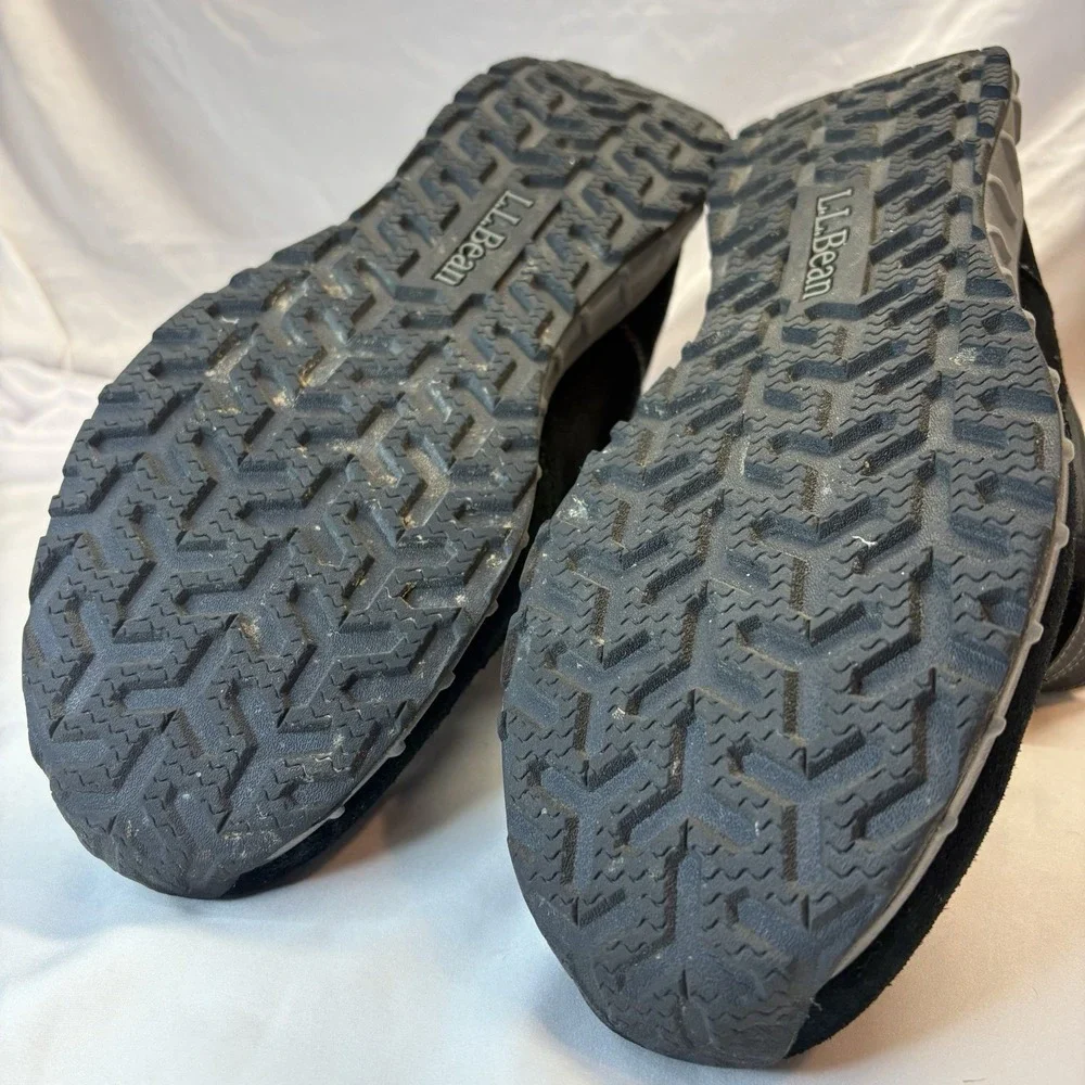 LL Bean Men's  Snow Sneakers TEK 2.5 Waterproof Black Suede Hook & Loop Mid 13 M