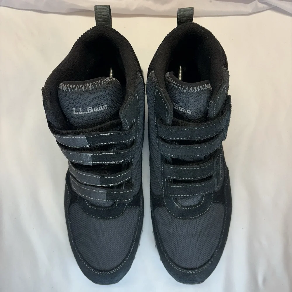 LL Bean Men's  Snow Sneakers TEK 2.5 Waterproof Black Suede Hook & Loop Mid 13 M