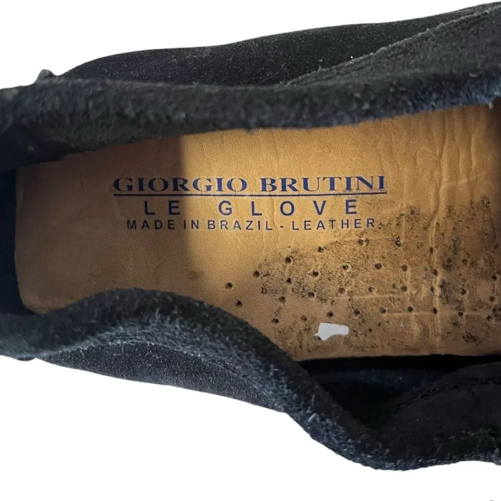 Giorgio Brutini | Mens Durand Black Leather‎ Suede Moc Toe Slip On Shoes 8.5