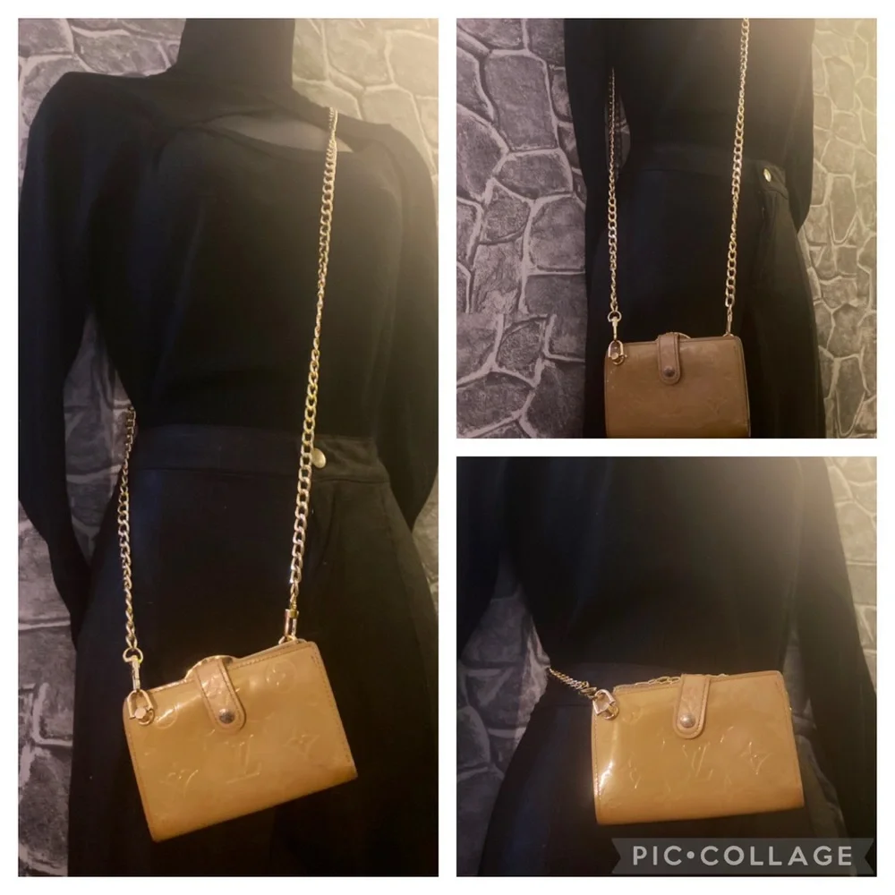 Louis Vuitton Brown Vernis Patent Leather Chain Crossbody