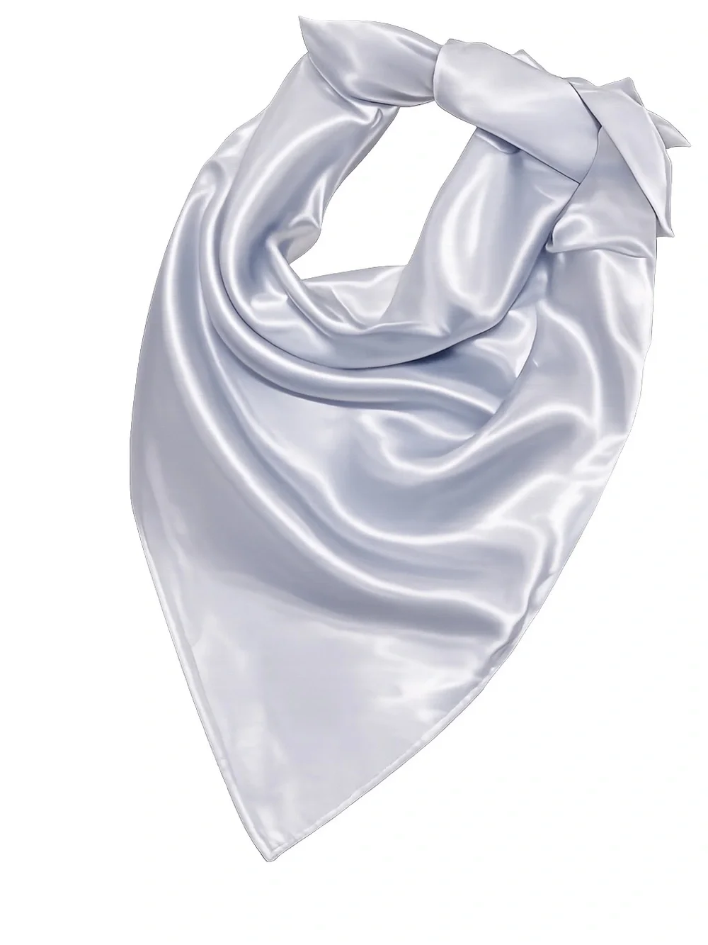 Women’s Soft Silky Satin Square Scarf | Silver | 23.7” x 23.7” | Neck Hair Scarf