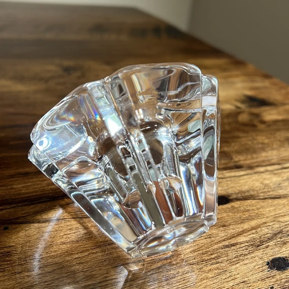 Orrefors Sweden Vintage New no Box Crystal Orion Single Taper Candle Holder MCM