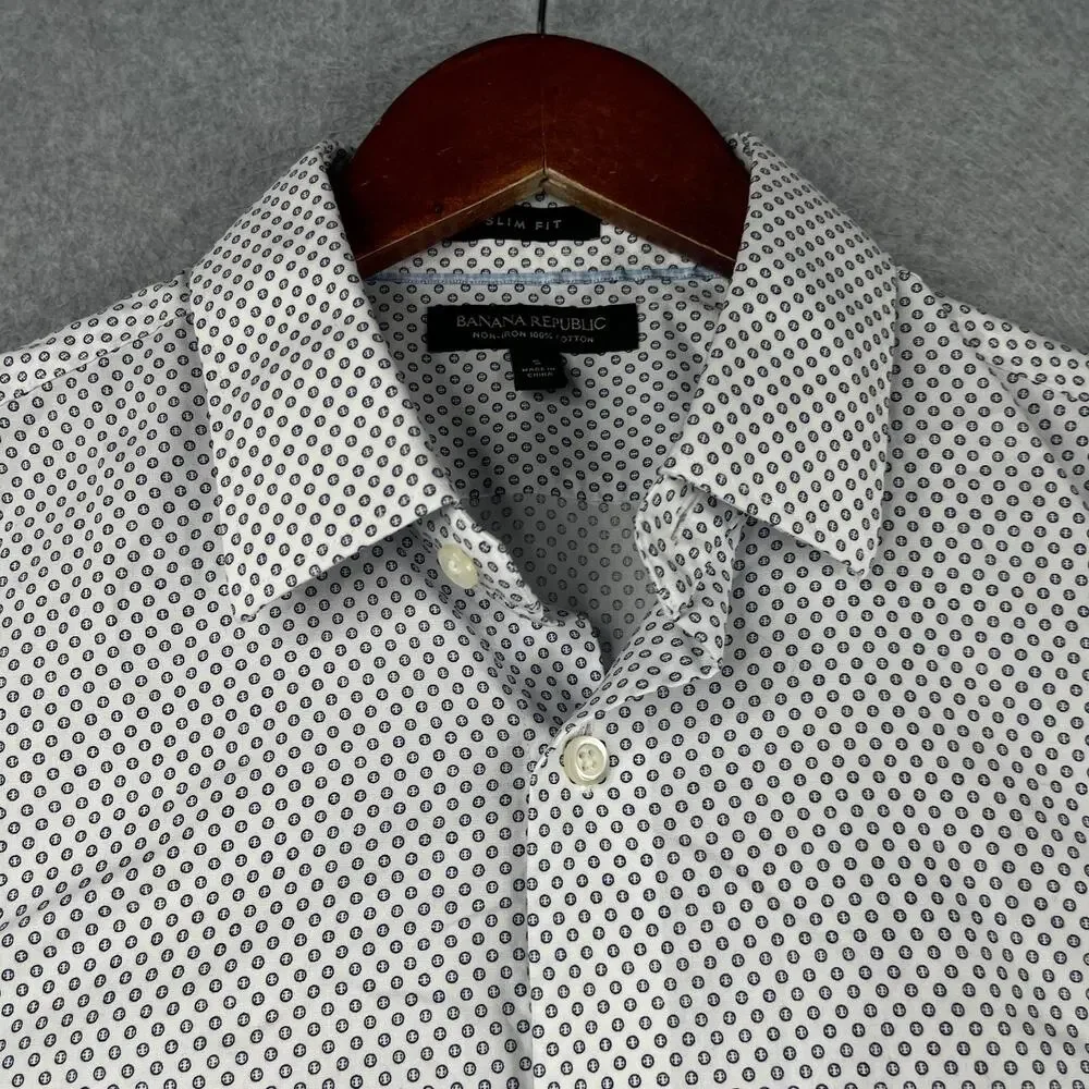 Banana Republic Non Iron Shirt Slim Fit Casual Button Up Long Sleeve Mens Small