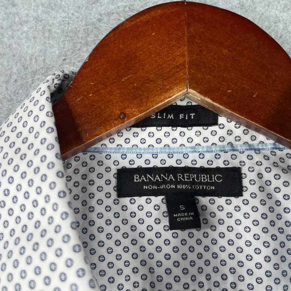 Banana Republic Non Iron Shirt Slim Fit Casual Button Up Long Sleeve Mens Small