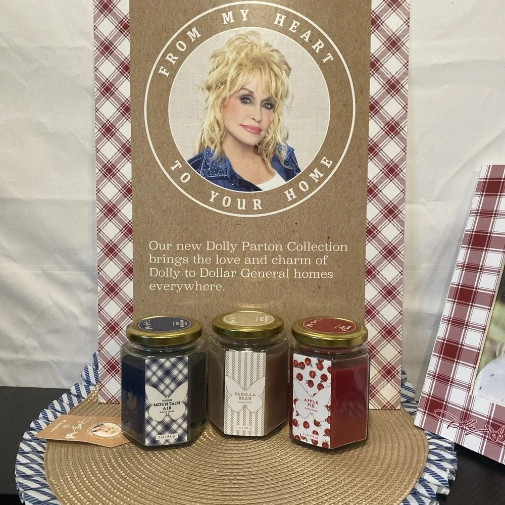 3 Jar Candle Dolly Parton Scented 7 Oz Hard 2 Find Set Is 3 NEW‎