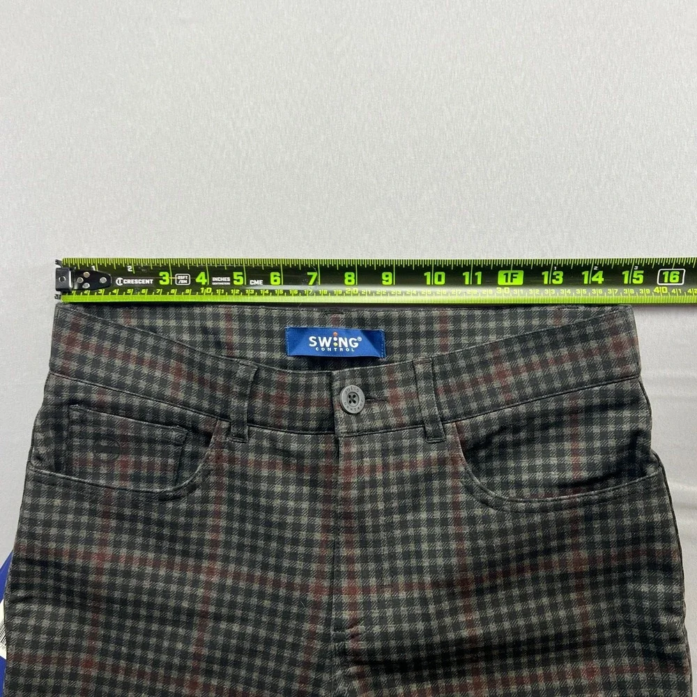 Swing Control Ponte Golf Pants Mens 30x34 Multicolor Edward Plaid Straight Leg