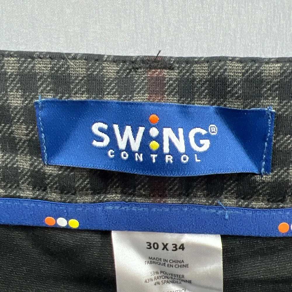 Swing Control Ponte Golf Pants Mens 30x34 Multicolor Edward Plaid Straight Leg