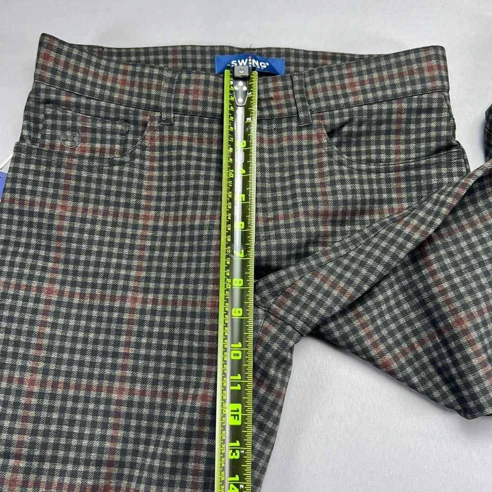 Swing Control Ponte Golf Pants Mens 30x34 Multicolor Edward Plaid Straight Leg