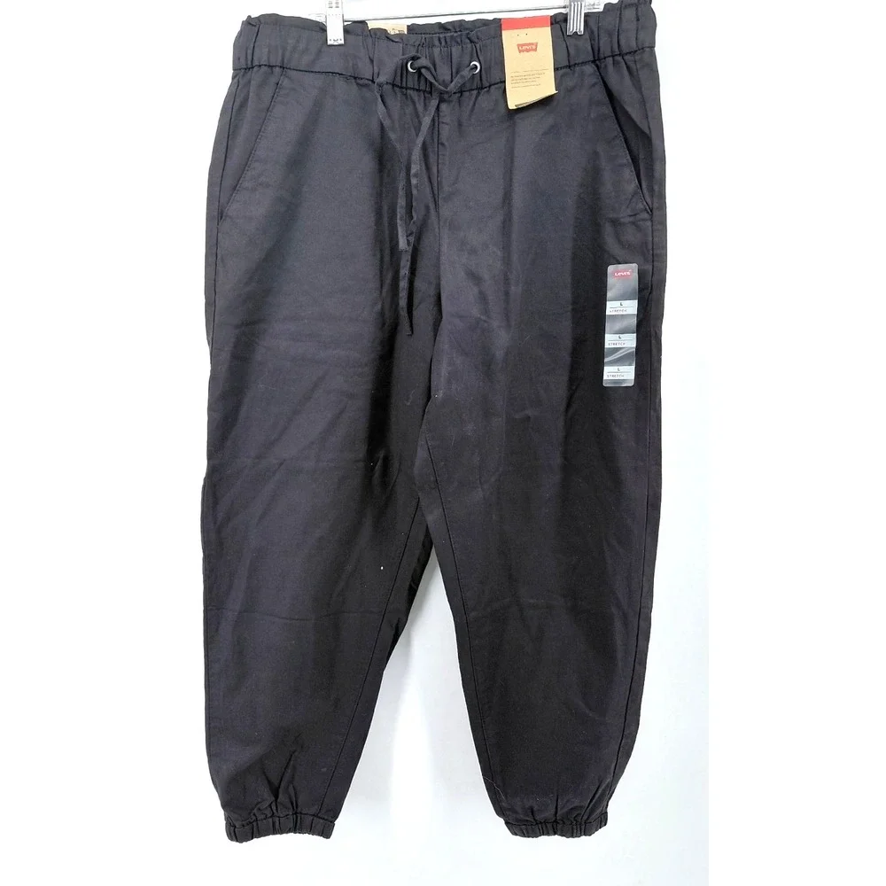 Levi's Men's Black Jogger  Elastic Waistband Drawstring Pants SZ L  NWT