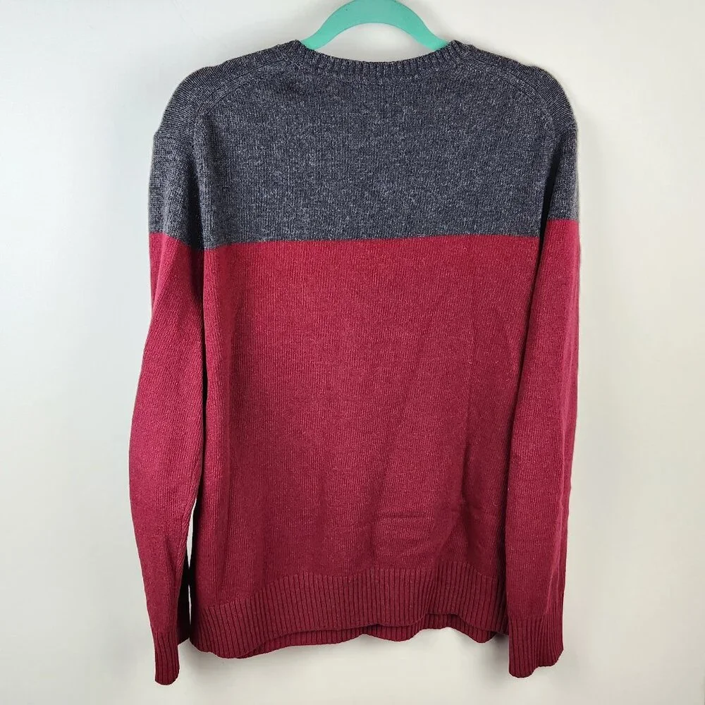 Banana Republic Italian Merino Wool Blend Colorblock Crewneck Sweater sz XL