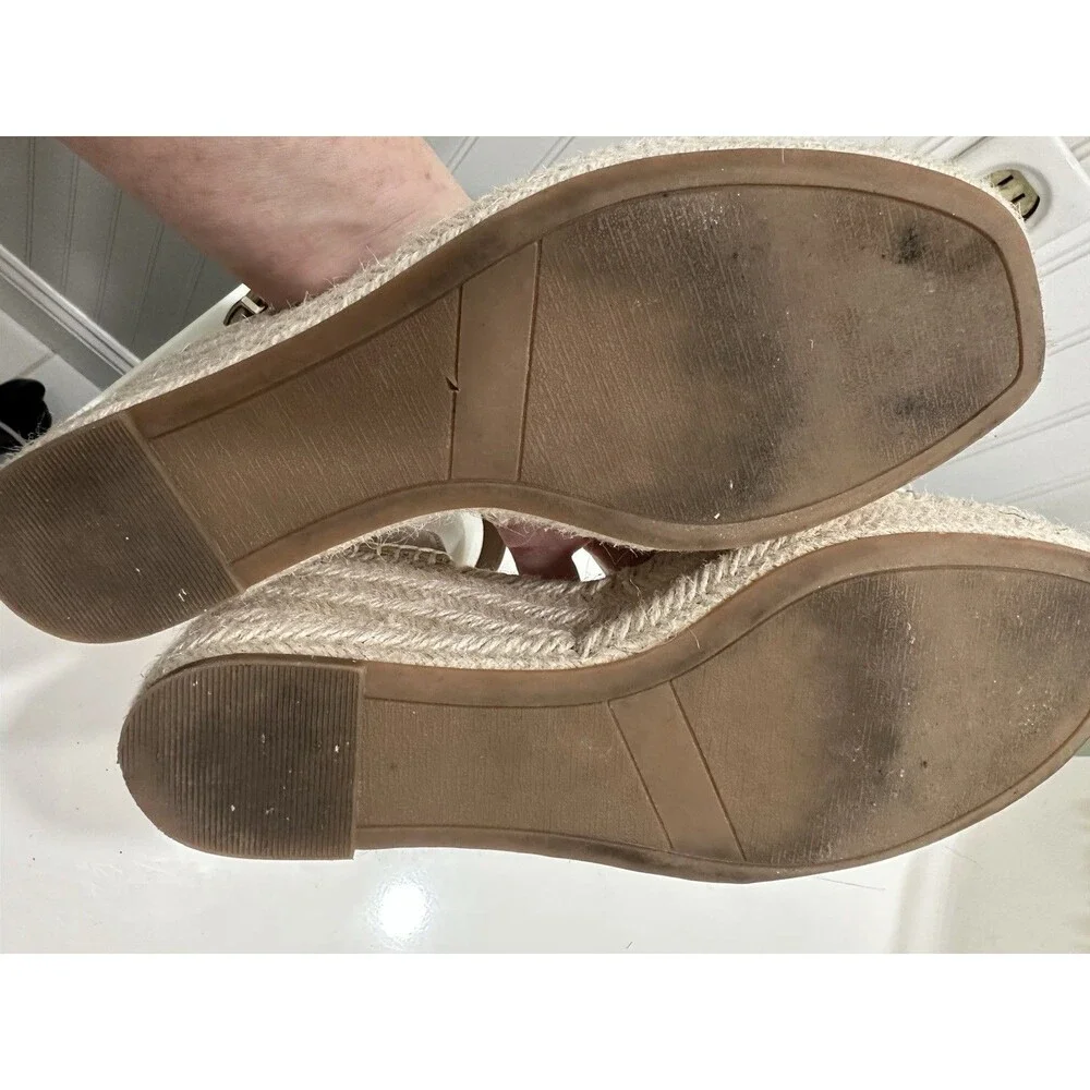 Nordstrom Carmen Espadrille Platform Wedge Sandal Beige Leather Size 8