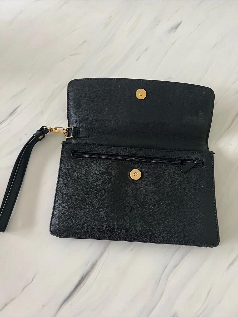 Pierre Cardin Black Leather Clutch