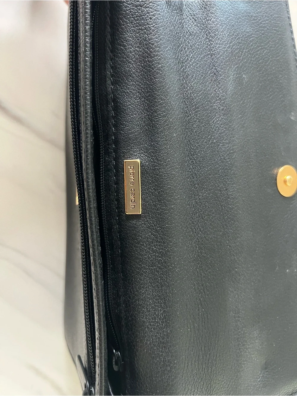 Pierre Cardin Black Leather Clutch