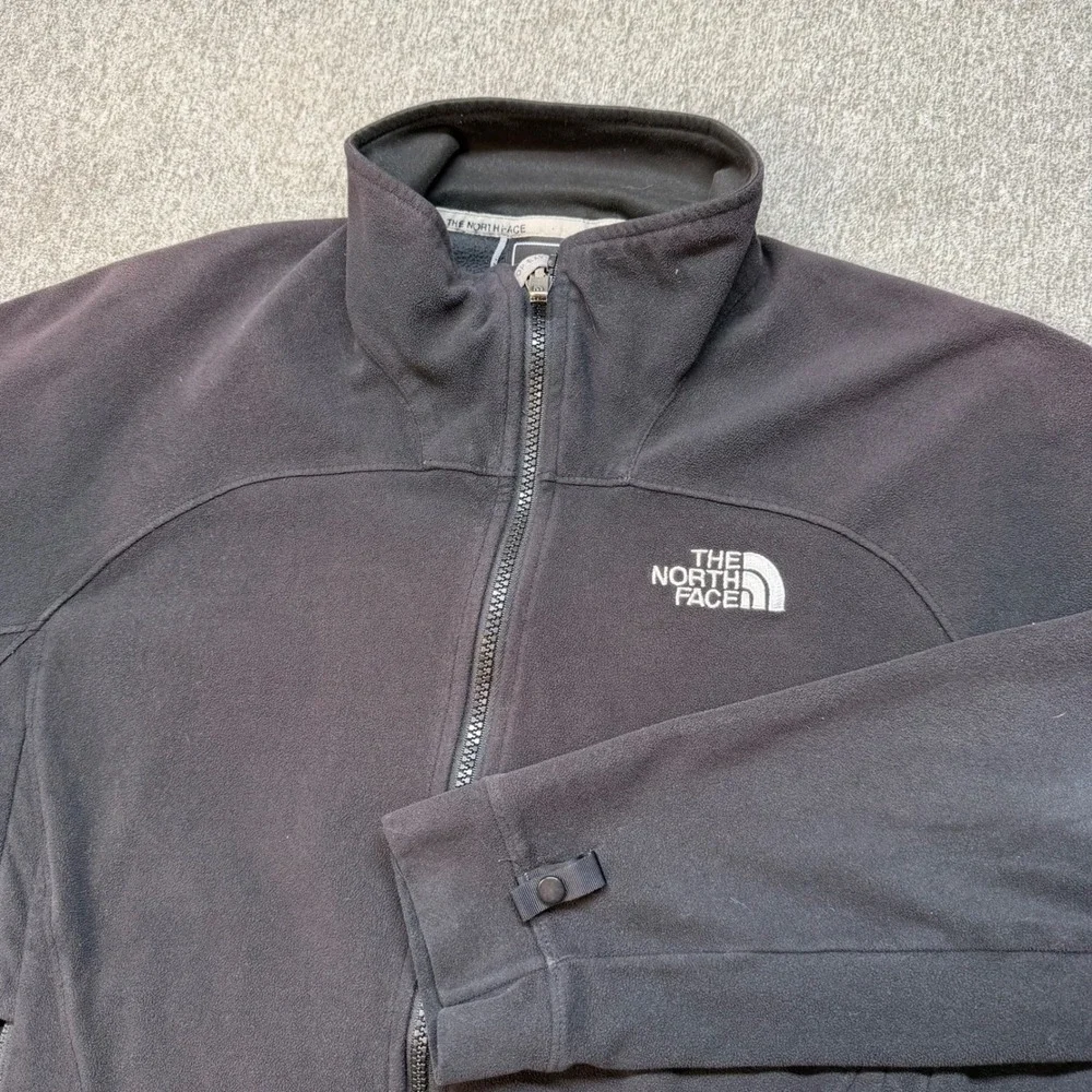The North Face Mens Full Zip Fleece Jacket Black Mock Neck Large 000