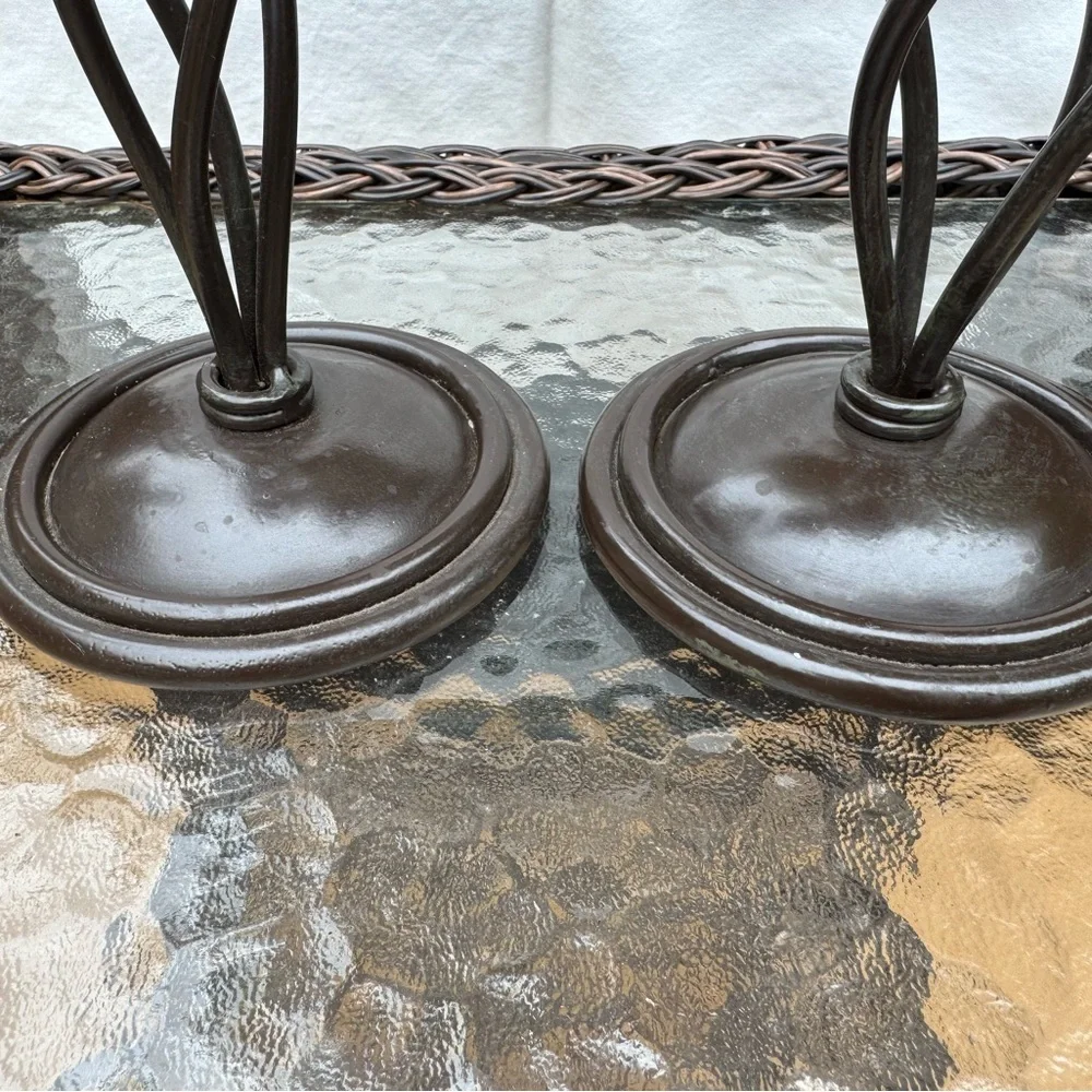 Elegant Brown Spiral Candle Holders set of (2)