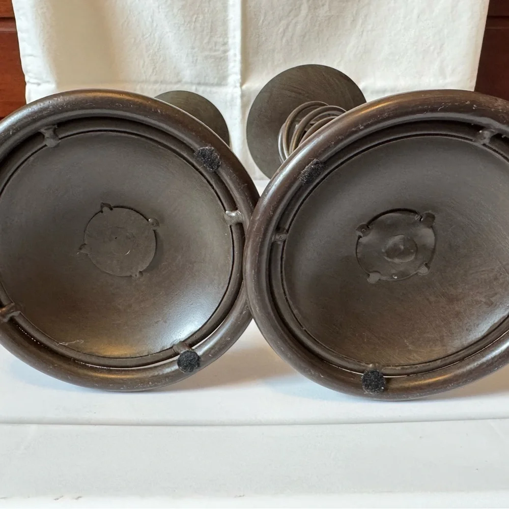 Elegant Brown Spiral Candle Holders set of (2)