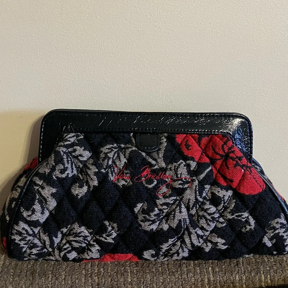 NWT Vera Bradley Limited Collection black, red and gray clutch