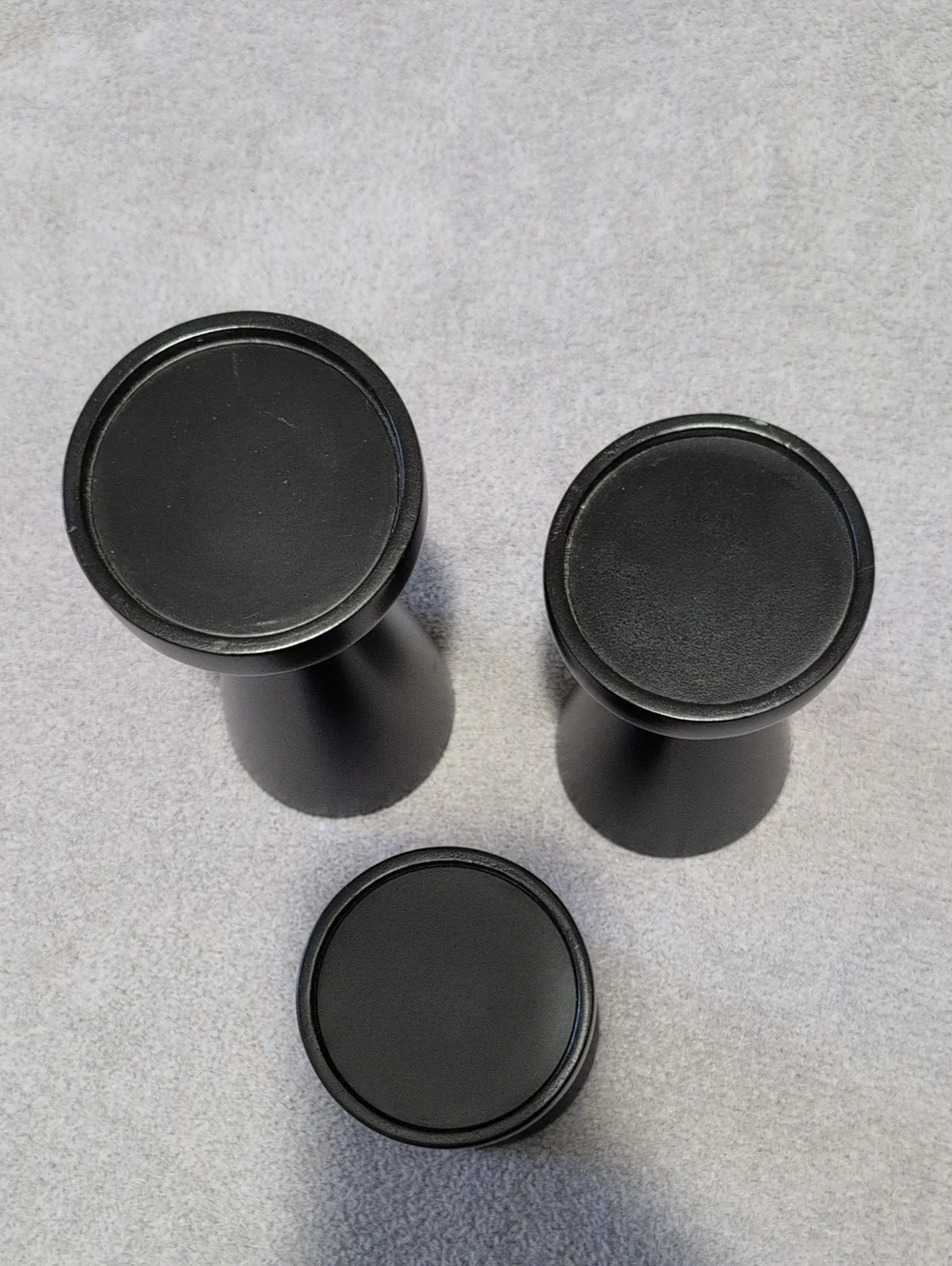 BirdRock Modern Black Flare Pedestal Candle Holders - Set of 3