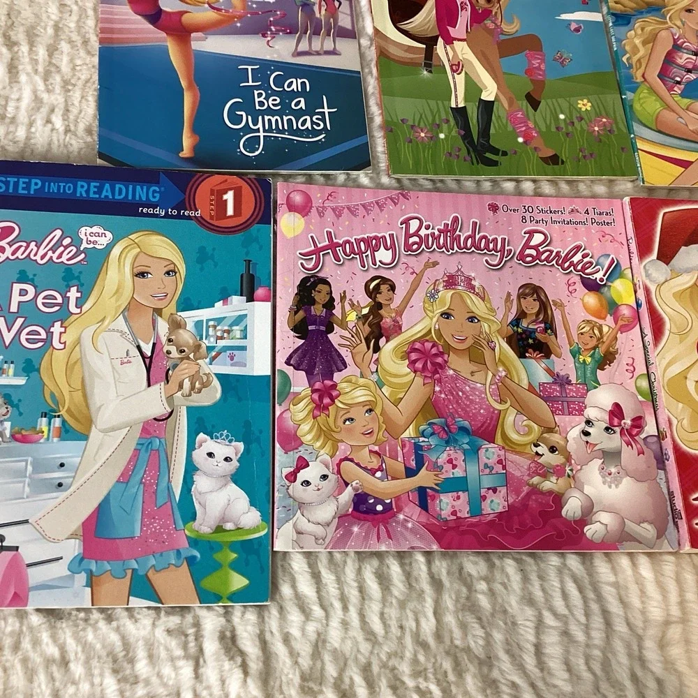 Barbie Picture Books & Leveled Readers, Stickers Lot of 10 Stories