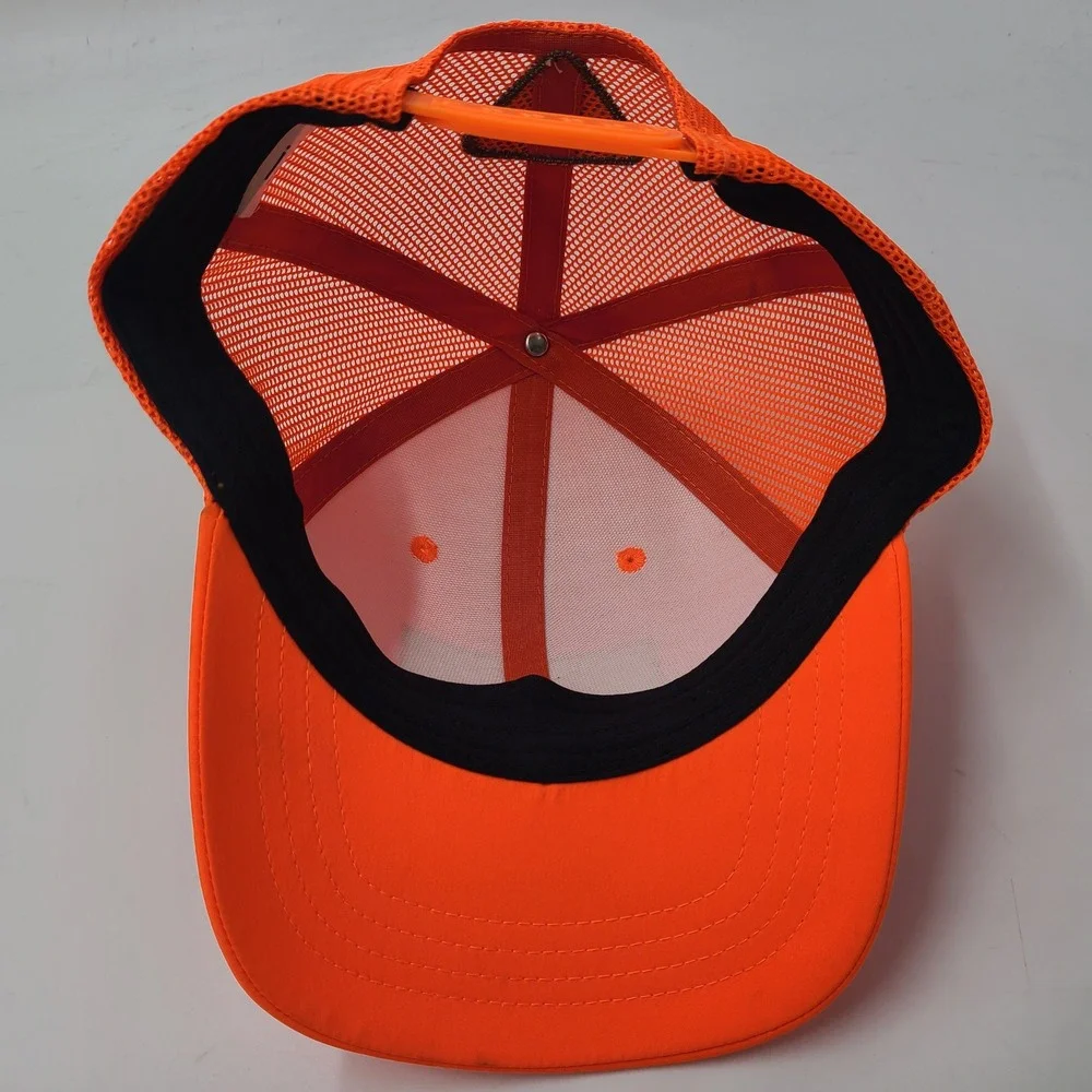 Youth Columbia Hat Snapback Trucker Mesh Blaze Orange Black PHG Hunting Flag Boy