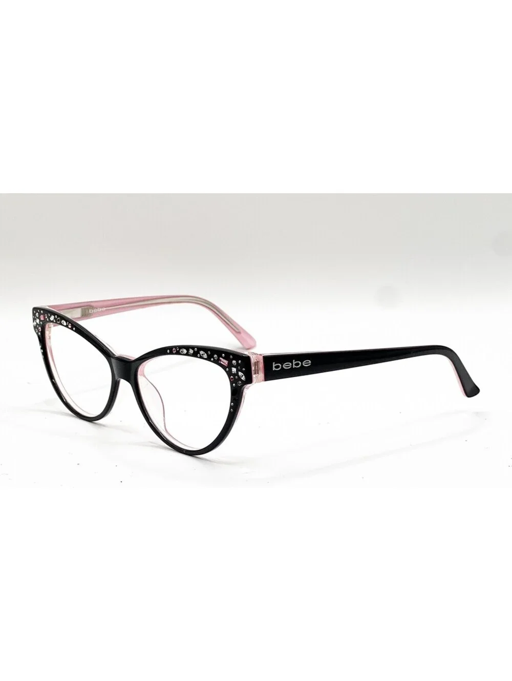 Bebe BB7024 Black Rose Cat Eye Authentic Eyeglass Frames 56-15