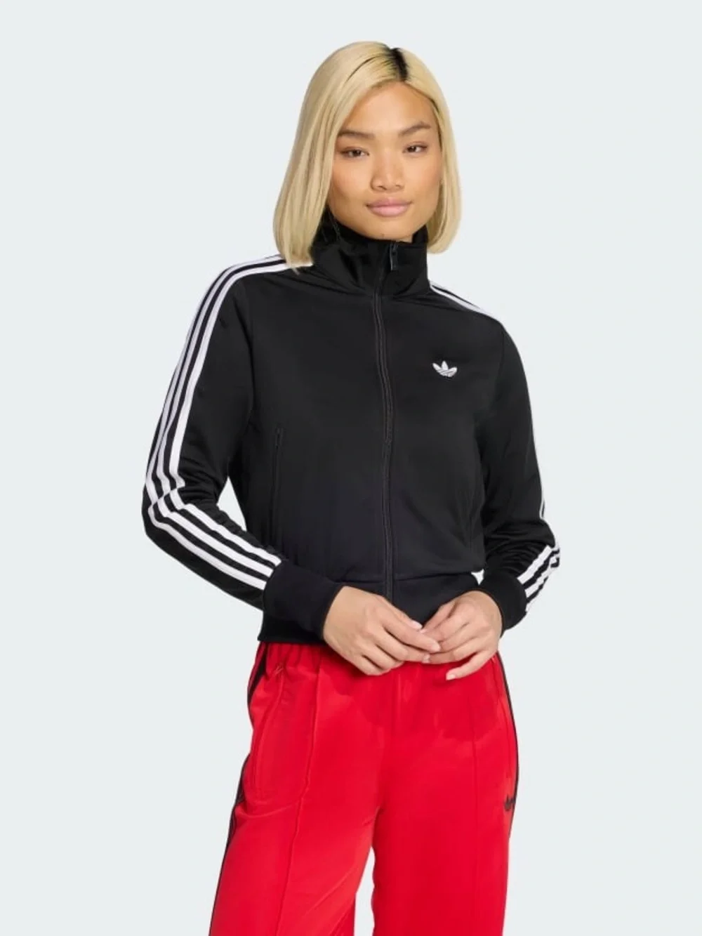 adidas Black Track Jacket with White Three-Stripes