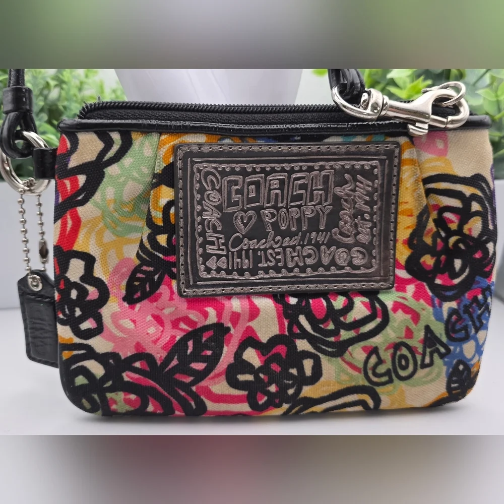 Coach Poppy Graffiti Flower Wristlet