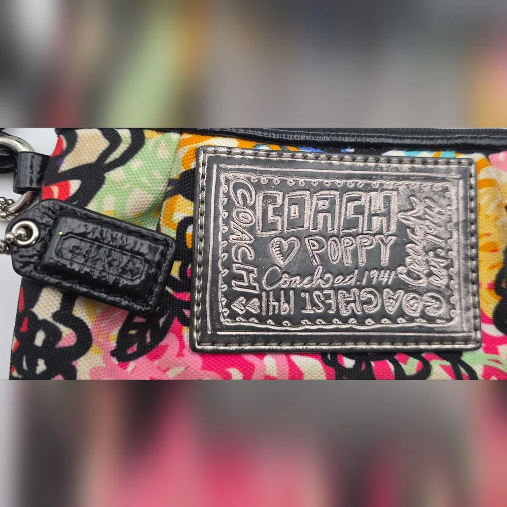 Coach Poppy Graffiti Flower Wristlet