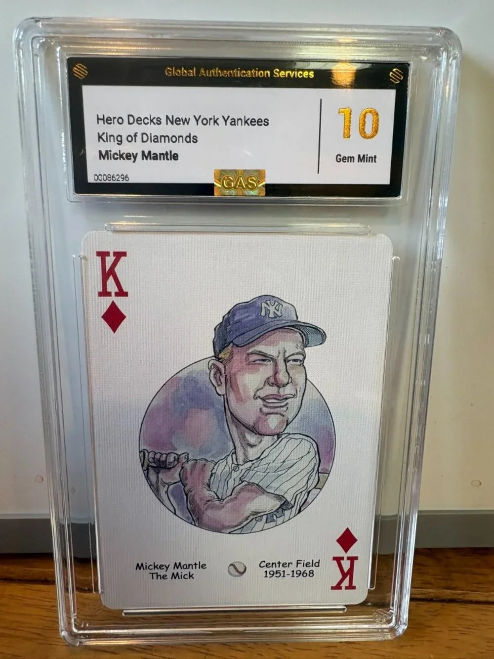 Mickey Mantle Hero Decks NY Yankees King of Diamonds GAS 10 Gem Mint Graded