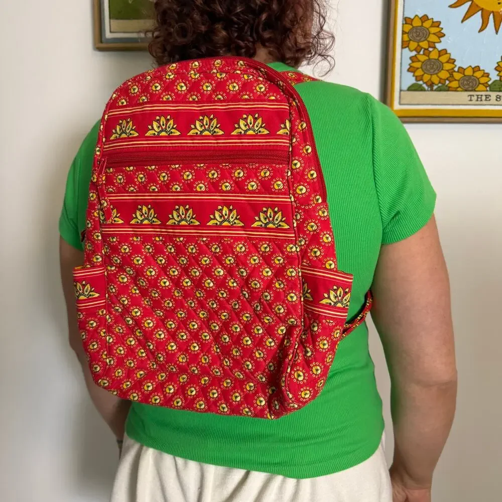 QUILTED mini backpack red