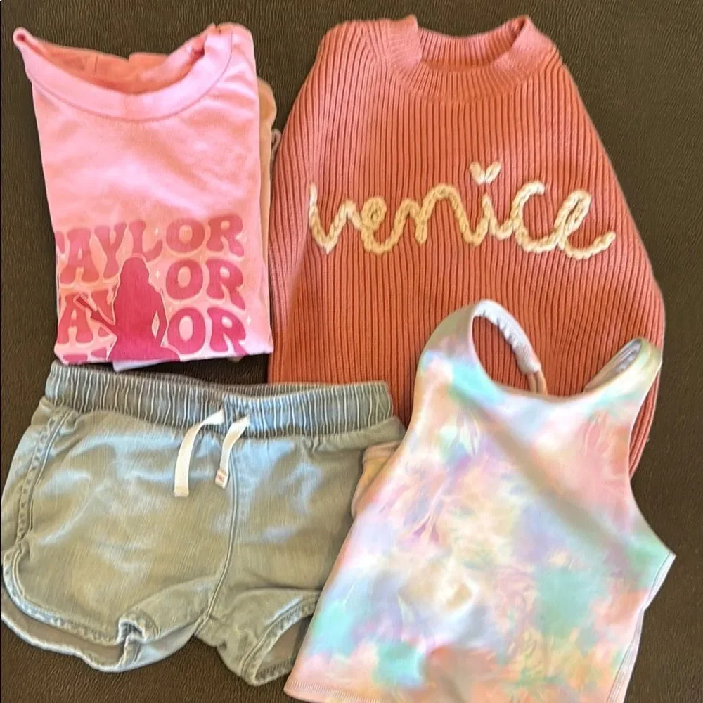Old Navy and other brands Kids Matching Set - Pink and Blue 7 pieces size 4T