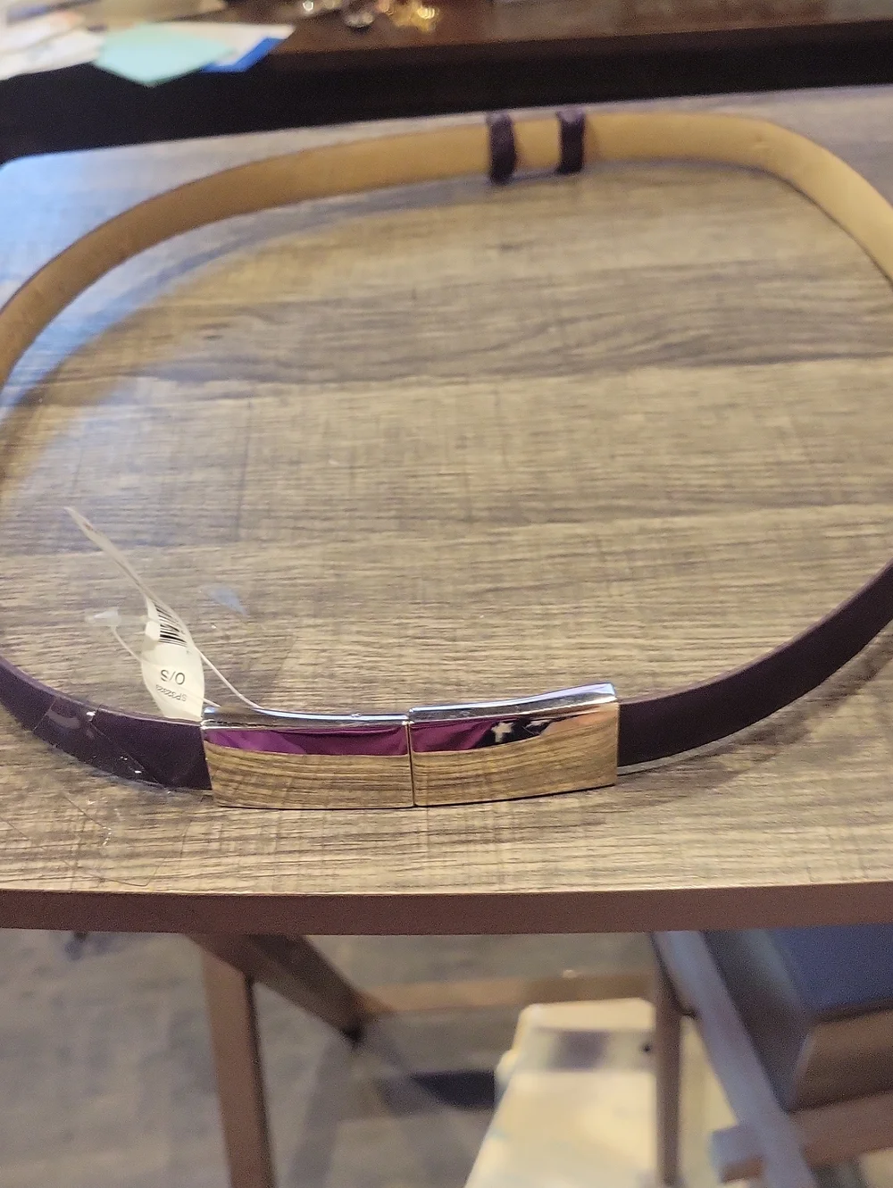 5 For 25.00/ NWT Plum Thin Ladies Belt Click On/ Off
