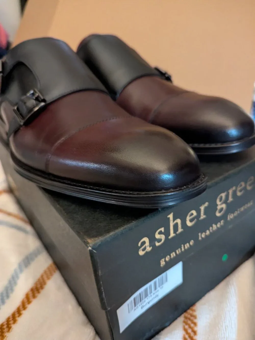 Asher Green Double Strap Monk Men's Shoes Size 10