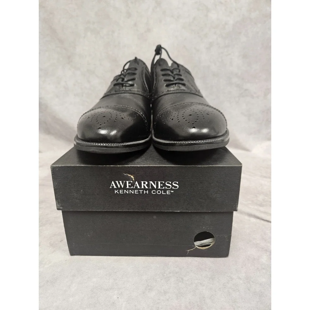 Kenneth Cole Awearness Mens Floyd Black Lace up Oxfords Size 13D New