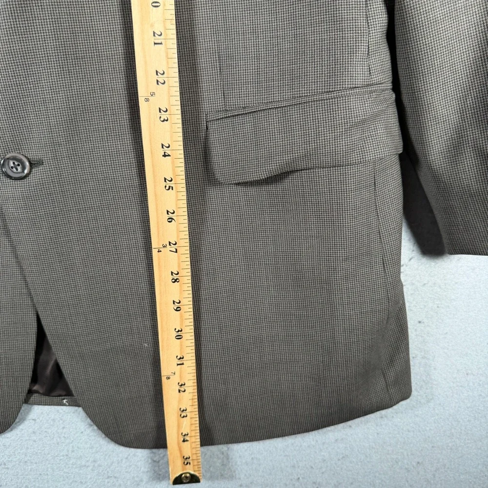 Brooks Brothers 346 Mens 48 LG Stretch Wool Blazer Brown Houndstooth‎ Sport Coat