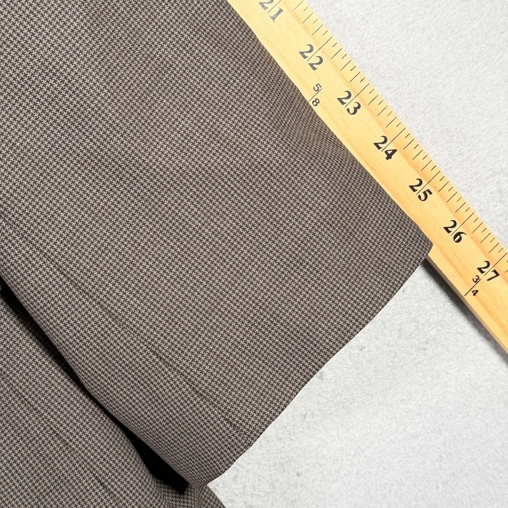 Brooks Brothers 346 Mens 48 LG Stretch Wool Blazer Brown Houndstooth‎ Sport Coat