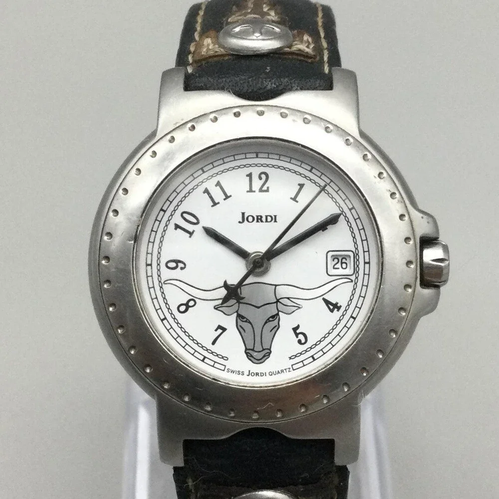Michel Jordi Spirit of the West 7200 Watch Women 29mm Bull Dial Date New Battery