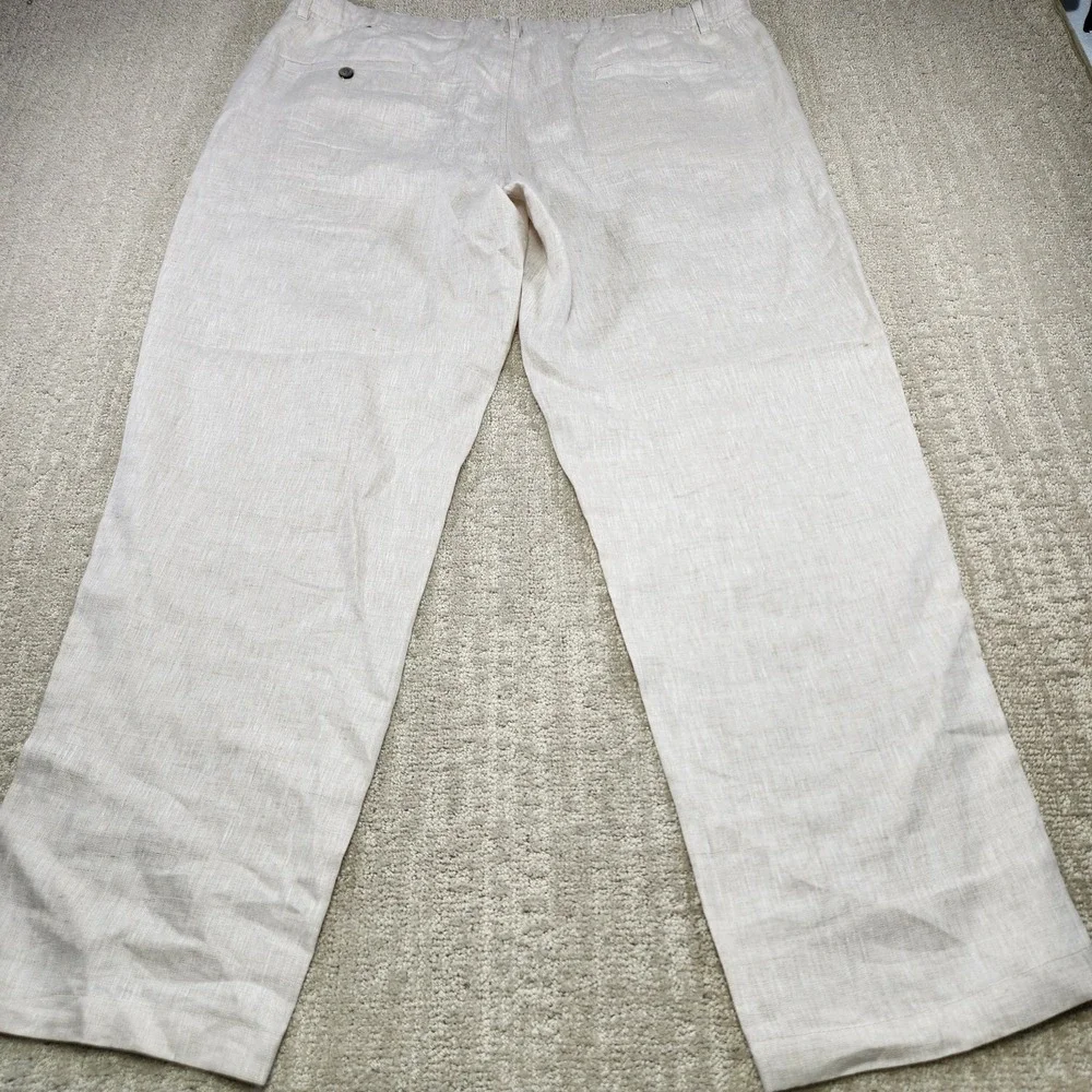 Tasso Elba Linen Pants Men XXL Relaxed Fit Drawstring Elastic Waist Straight Leg