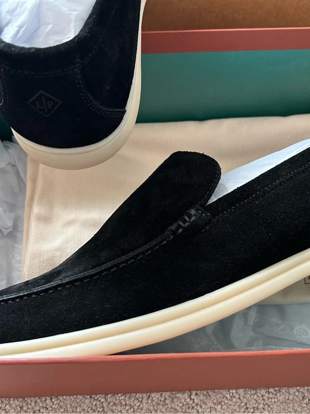 Loro Piana Summer Walk Black Suede
