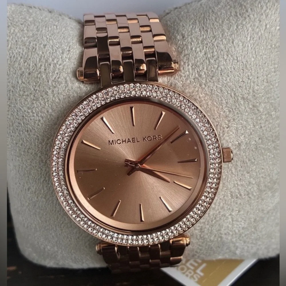 MICHAEL KORS Watch,Michael Kors Women's Watch in Rose Gold with Crystal Accents