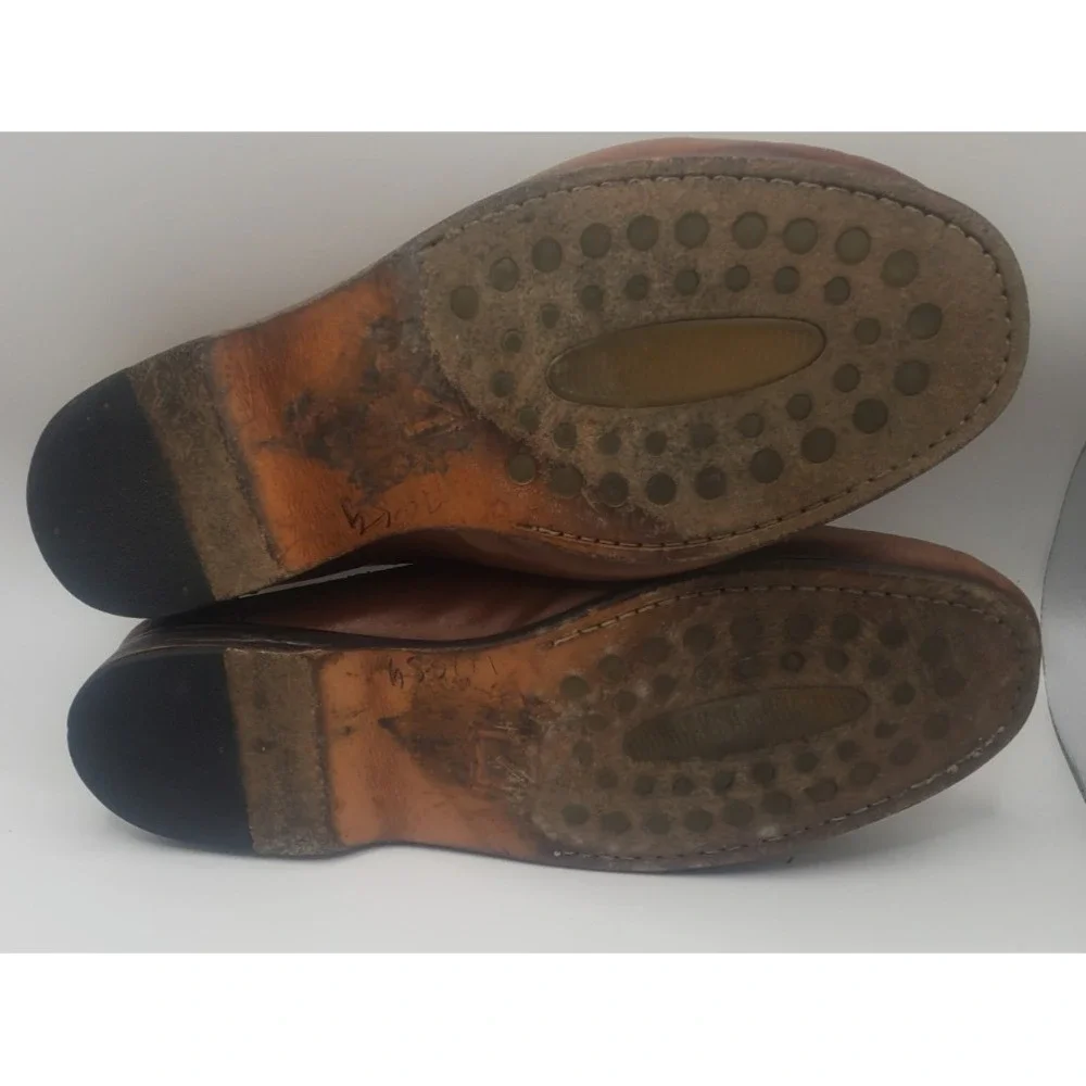Sandro Moscoloni Men's Size 9 Laser Amb Slip On Brown Loafer Shoes