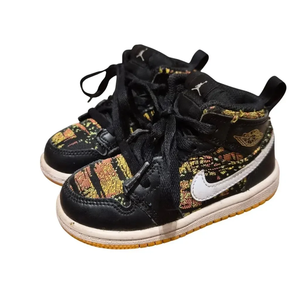 Nike Air Jordan 1 Mid GT Black Laser Orange Bright Melon GS Toddler 7C