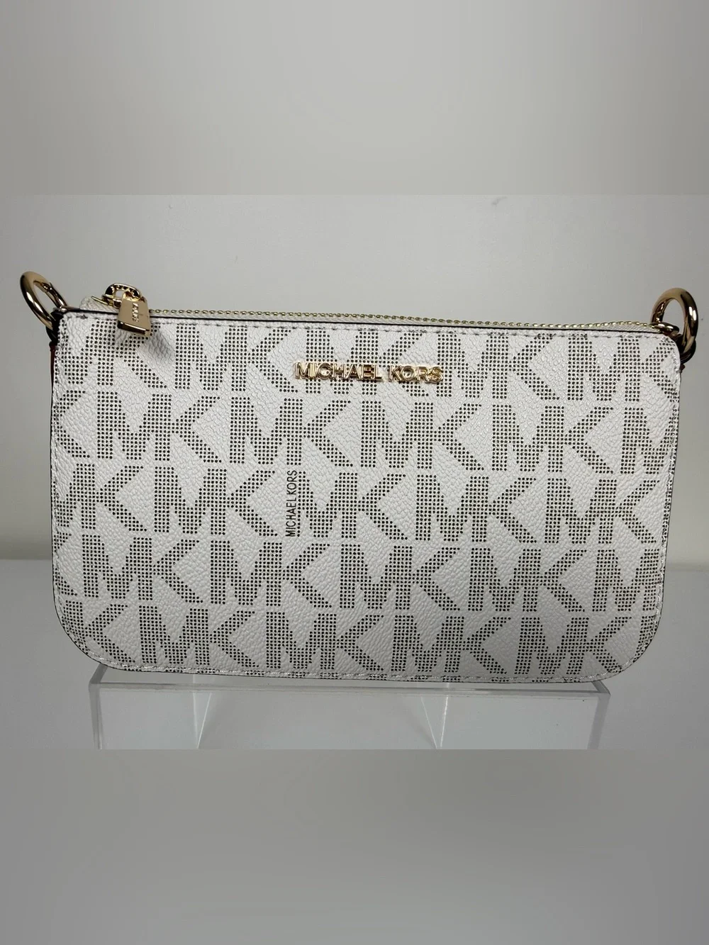 Michael Kors Signature Jet Set Charm Shoulder Bag + Jewelry Set + Gold MK Box