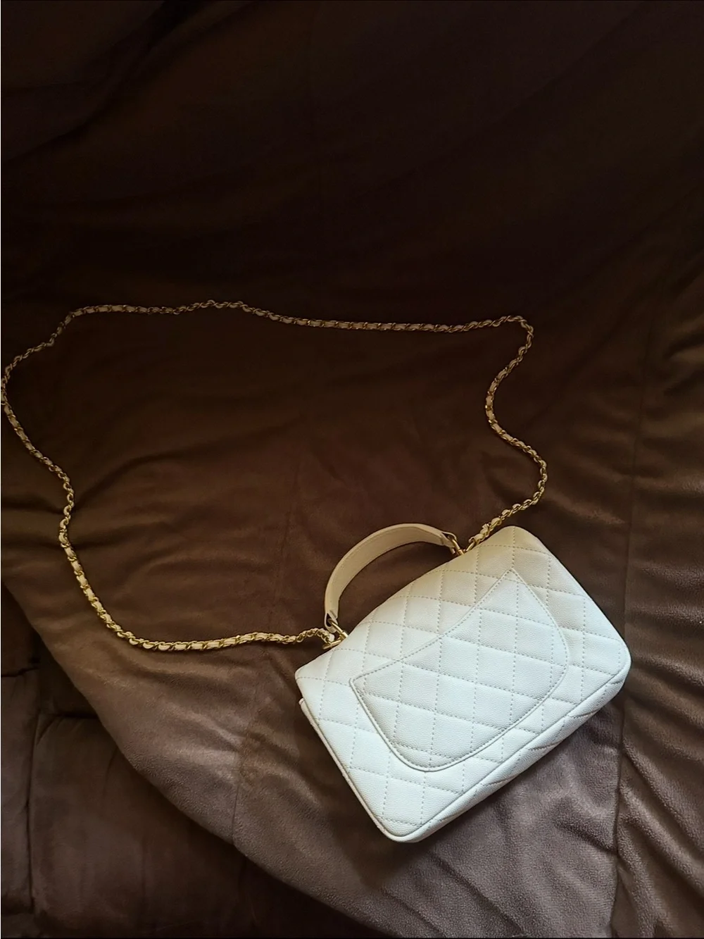 CHANEL handle leather flap