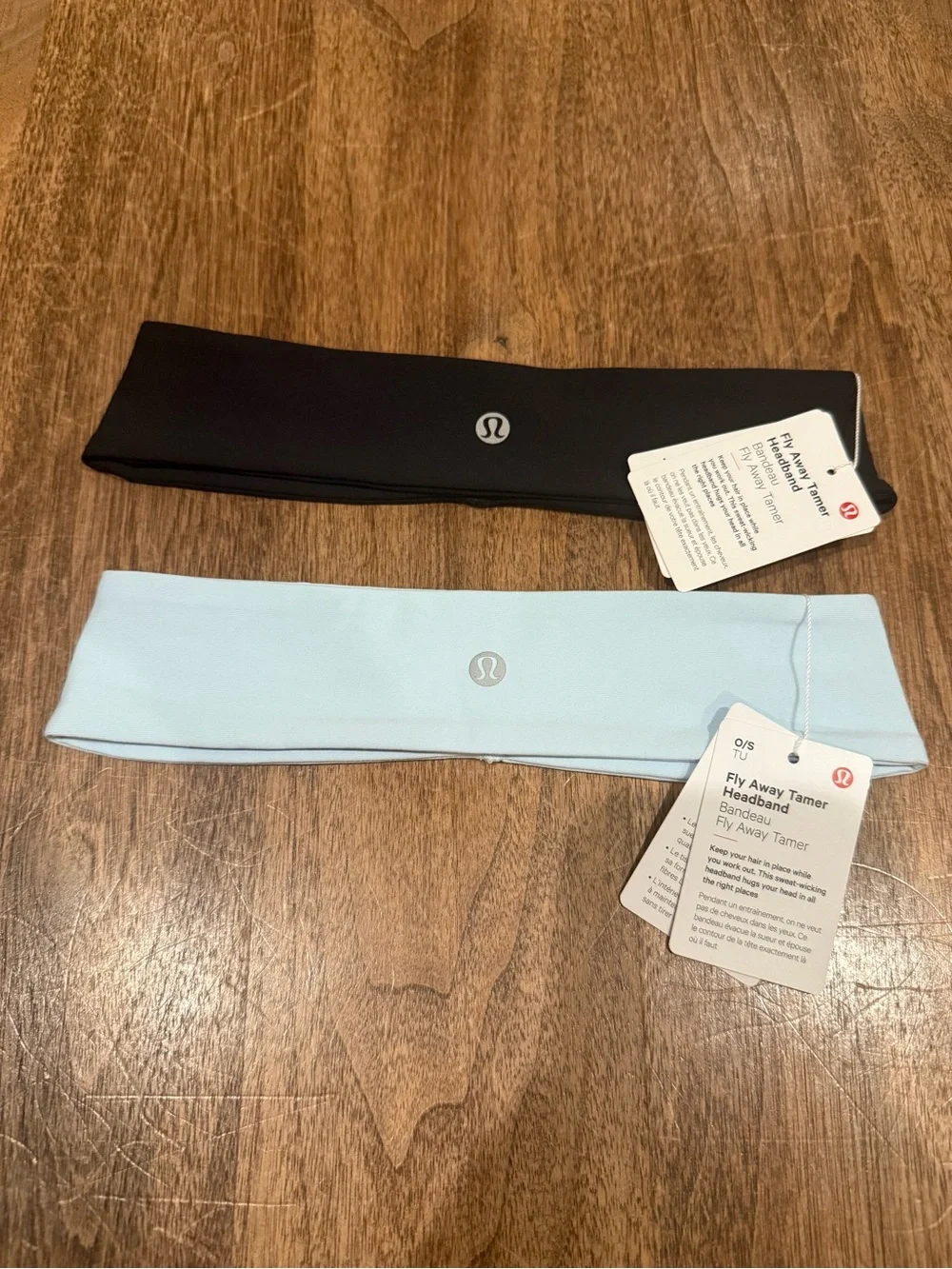 2PACK Lululemon Headband (black + light blue)
