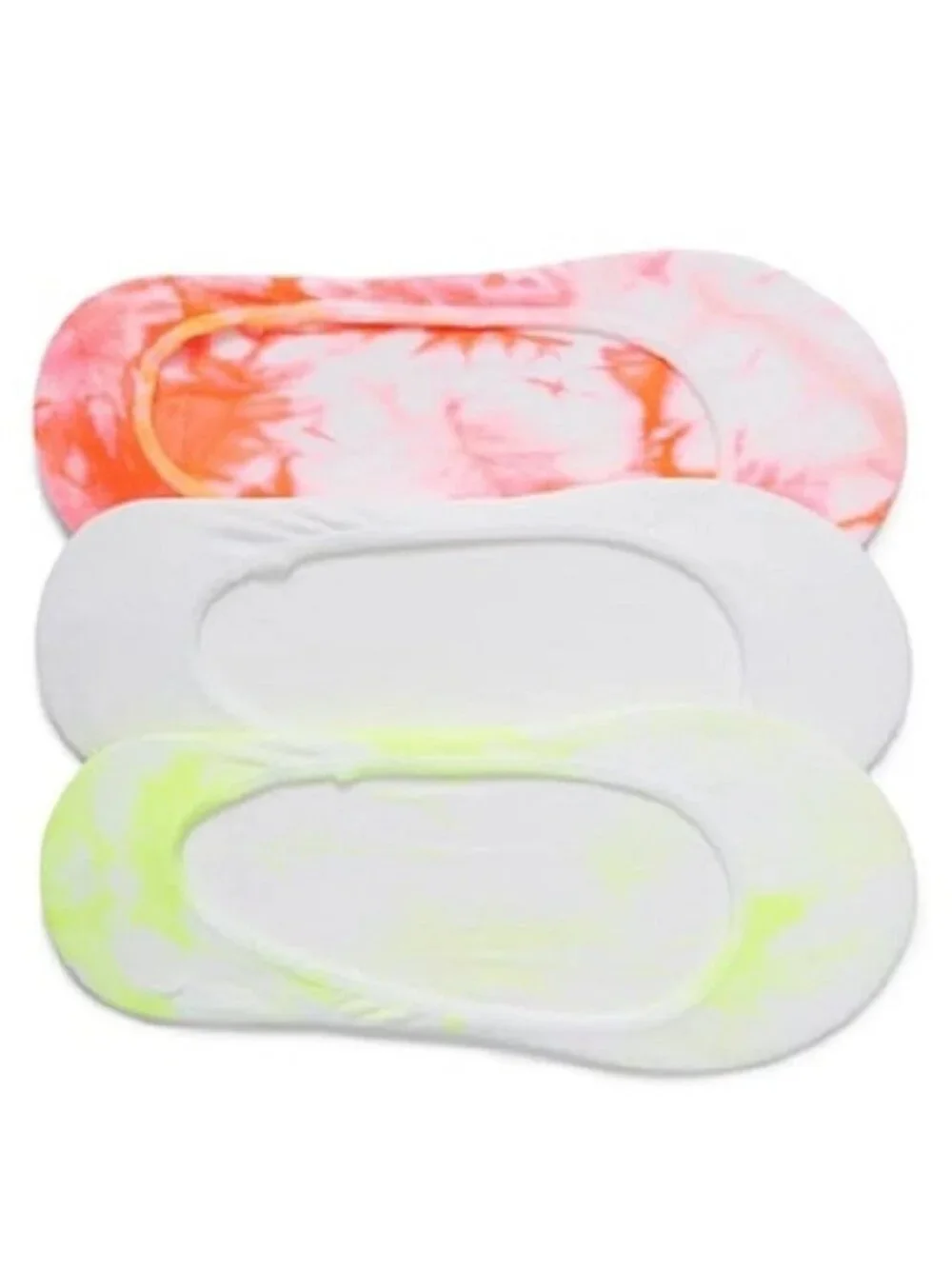 HUE Women's 3-Pair Variety Pack Neon Tie-Dye Liner Socks, One Size
