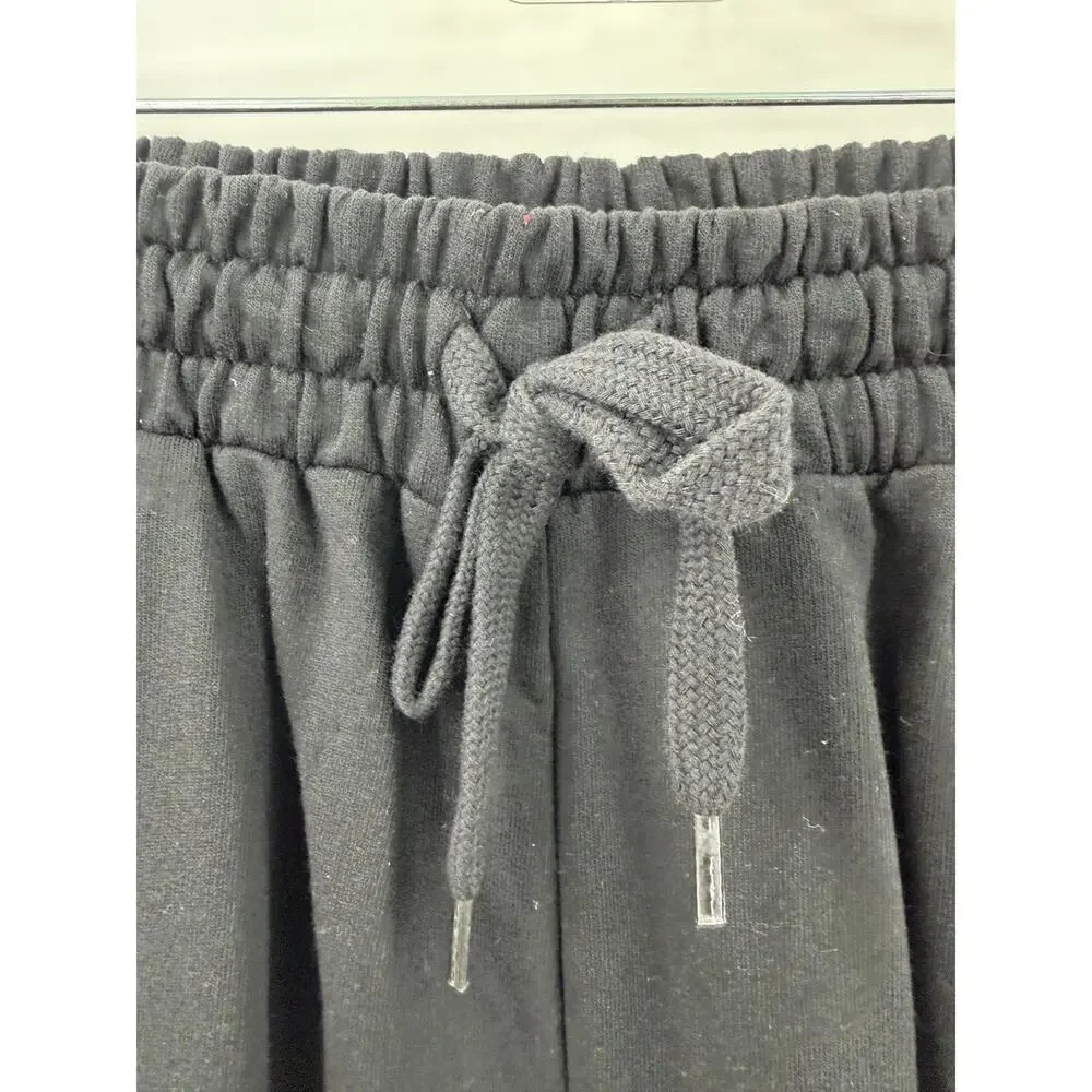 True Religion Men’s Elastic Waist Drawstring Black Joggers Gold Logo Small NWT