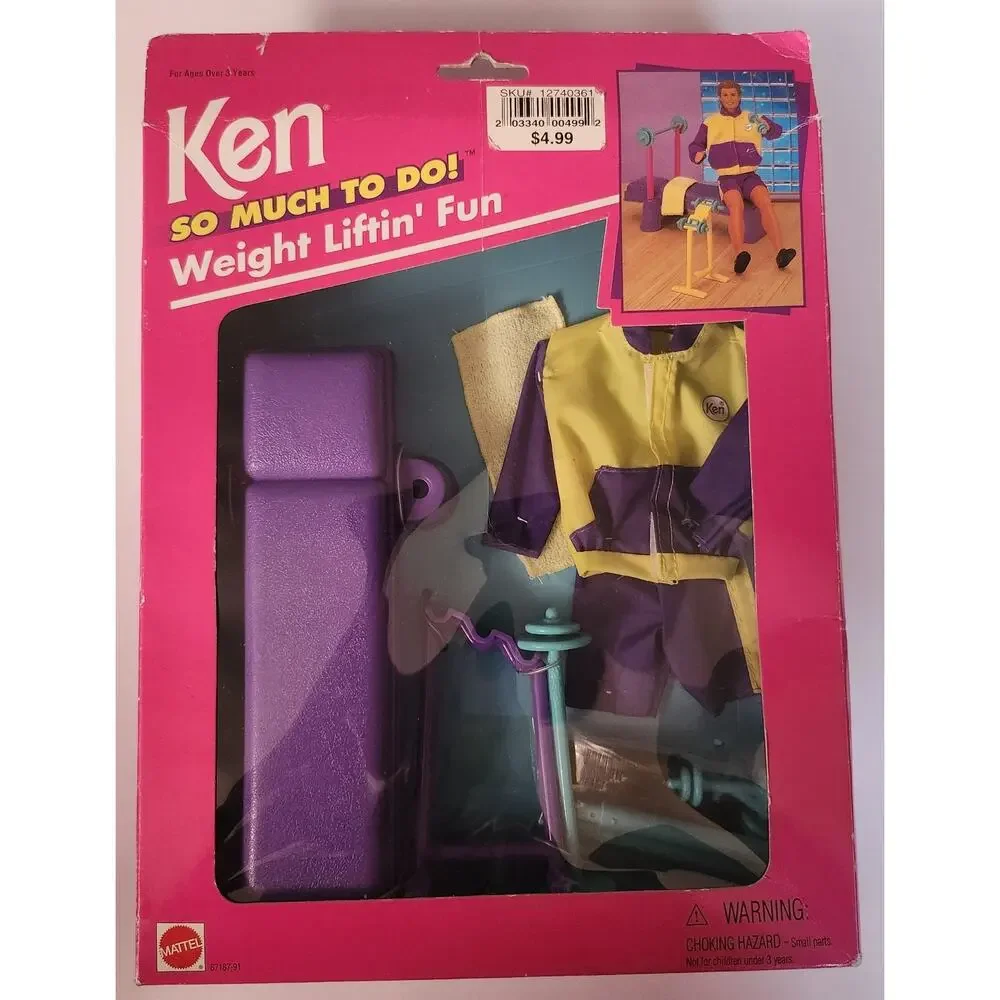 Mattel KEN Weight Liftin' Fun Playset~ So Much To Do!~ Barbie NRFB Vtg 1995