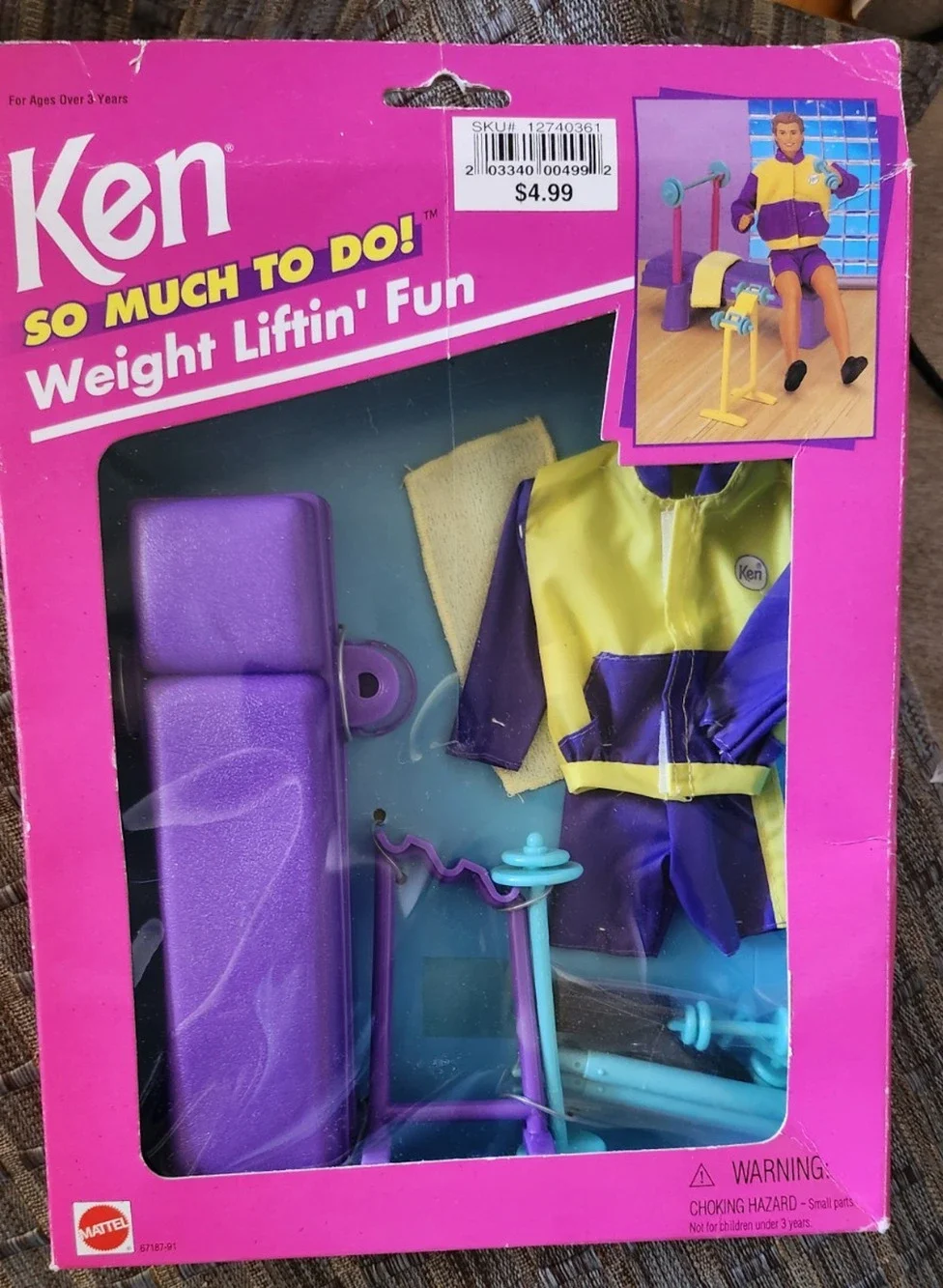 Mattel KEN Weight Liftin' Fun Playset~ So Much To Do!~ Barbie NRFB Vtg 1995